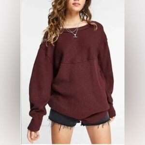 Free People We the Free OG long sleeve thermal top reddish brown size small